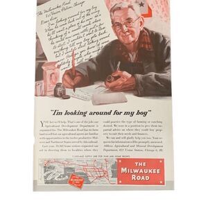 Vintage 1945 The Milwaukee Road Railway Ad Advertisement
